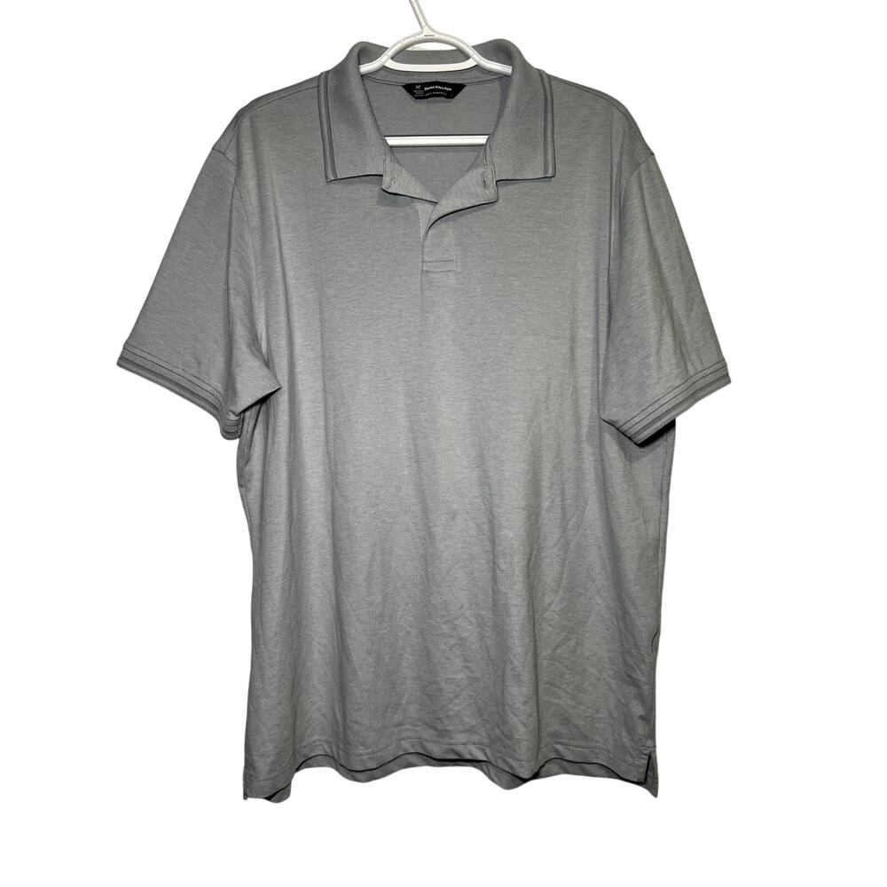 Members Mark gray stretch picque polo mens large golf performance preppy classic
